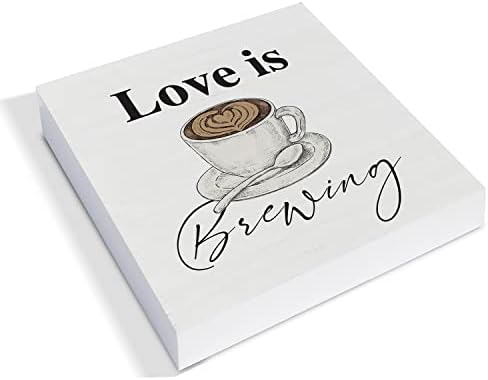 Country Love se baca kava kava drvo za drvo kocka za dekor Decret znak zaljubljenik za kavu Drveni kutija