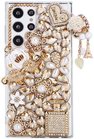 IFiLove za Samsung Galaxy S23 Ultra Bling Case, 3D luksuzni sjajni sjajni dijamant Crystal Rhinestone bundeve