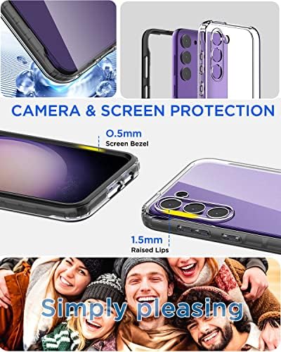 Aicase za Samsung Galaxy S23 Plus CASE Clear Full Tijelo Robusno s [kaljeno zaštitni ekran] Bumper Slim