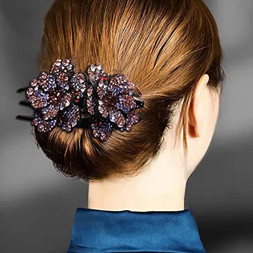 Neklizačka kosa Claw Jednostavna dama Double Cvijeće Natrag glave Šarene žene Klap za kosu Korejski stil za kosu za kosu Duckbill Clip
