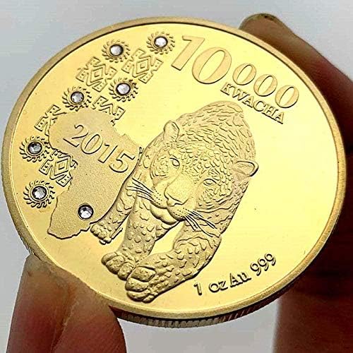 Afrički leopard životinja pozlaćena komemorativna kovanica kovanica kovanica vilinski zlatni craft Coin