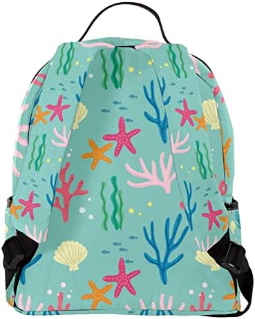 VBFOFBV ruksak za žene Daypack backpad bakfak za laptop Travel Casual Torba, Cartoon Coral Scallop morski