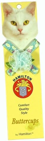 Hamilton 3/8 x 10& 34; sigurnost mačka okovratnik, tratinčica dizajn najlon naglašen leptir leptir i odgovarajuće