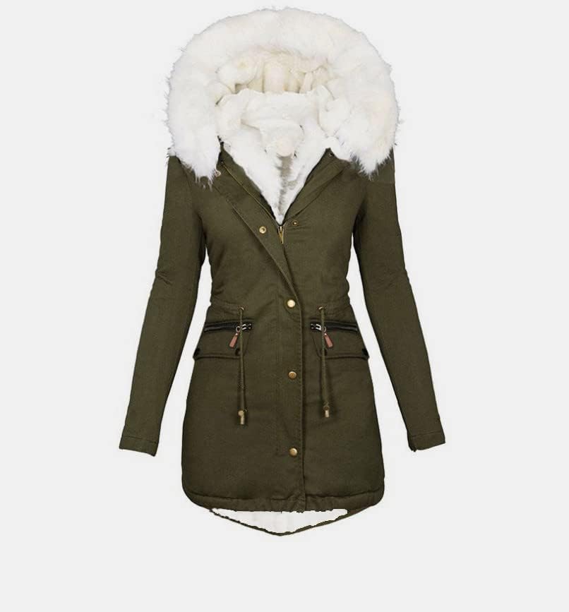 Zimski kaputi za žene plus veličine debele jakne sa krznenim kapuljačom toplo kašmirnom odjećom Veliki ovratnik
