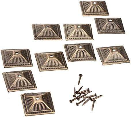 Uxzdx 10pcs 21x21mm antički brončani željezni presvlaka za nokte kutija za nakit kauč kafe na kauč na razvlačenje ukrasnog nameštaja