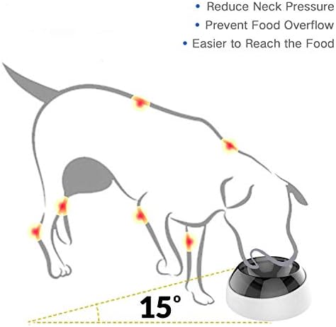 Priručne trgovine Podesivi ugao 15 stepeni nagib hrane i vode za hranjenje dvostrukim zdjelicama za pse