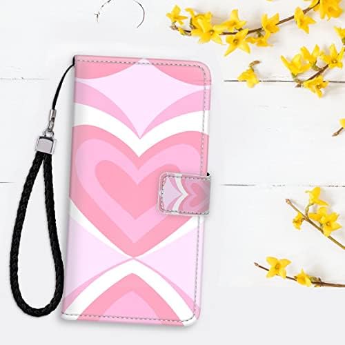 Deweidirect torbica za novčanik pogodna za Samsung Galaxy S20 Ultra sa dizajnerskim roze uzorkom tunela za srce, vrhunskom Pu kožom, postoljem sa narukvicom multifunkcionalna futrola za pametni telefon sa Folio džepom