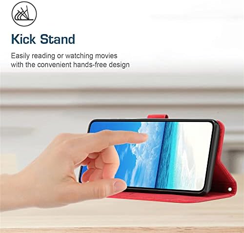 IVY poco X4 Pro 5G case novčanik, [Smile Love] [Kickstand Flip][traka za rame] [PU Koža] - torbica za novčanik za poco X4 Pro 5G uređaje-Crvena