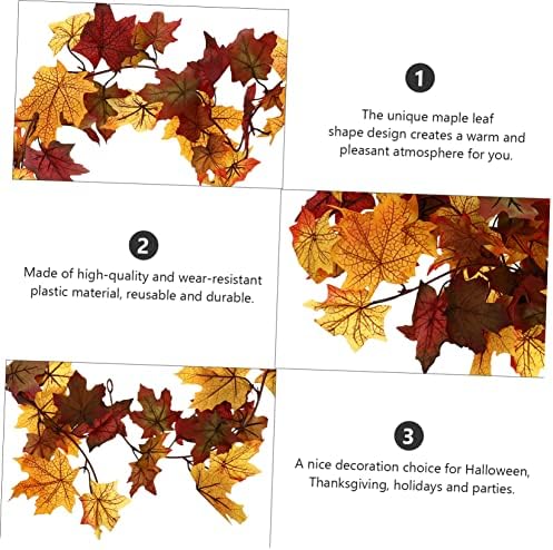 Bestsporble 1pc Simulirani javorovski list ratana lakih lišća vine jeseni ukrasi jesen listovi vijenca kamin kamin montel dekor unutarnjeg vijenca za kućne zabave narančasta