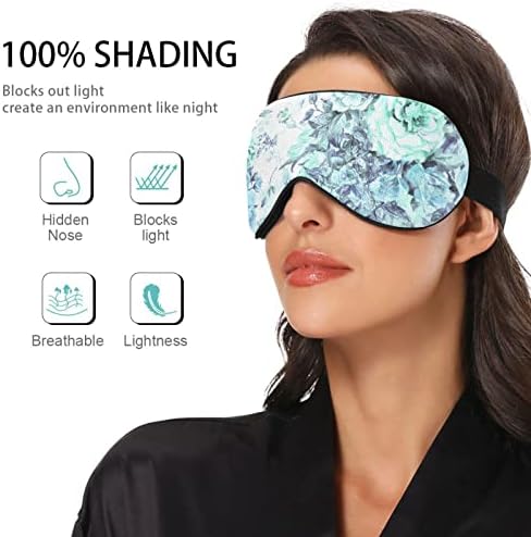 Vodeni bouket uzorak prozračne maske za spavanje, hladno osjećati poklopac za spavanje očiju za ljetni odmor, elastično oblikovanje za žene i muškarce putovanje