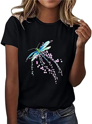 Najveća košulja za teen djevojke Ljeto Jesen kratki rukav 2023 odjeća Crewneck pamuk grafički casual majica 67 67