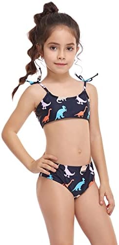 Kupaći kostimi za malu djecu Djevojke Ruffles kupaći kostimi Dinosaurus odjeća za plažu dvodijelni komplet