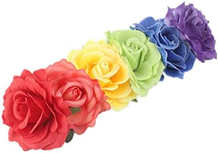 KESYOOOO Tkanina cvjetna glava simulirana ruža vijenac za kosu vijenac uz more Foto Prop za kosu za zabavu