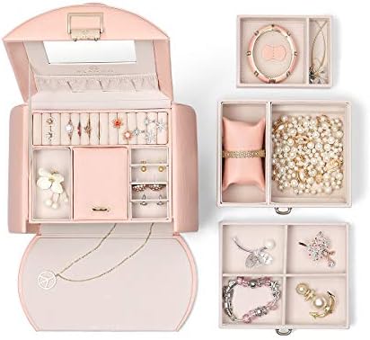 Vrando nakit kutija Organizator ružičaste set, kućna i putna nakita