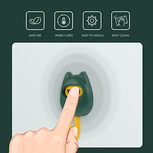 Hemoton crtani zidni kukici bez nokta: 6pcs vješalica za tuširanje, zelena plastična vješalica za kupatilo,