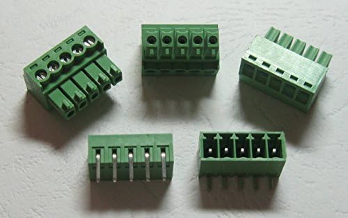 15 kom ugao 5Pin/way Pitch 3.81 mm konektor za vijčani terminalni blok zelene boje priključni tip sa ugaonim