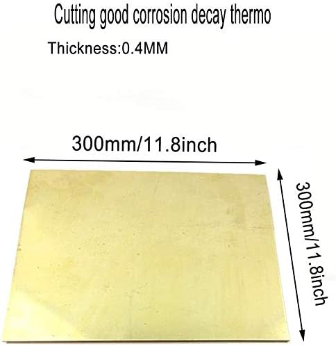 Nianxinn H62 Mesingana ploča Ploča ploča DIY Debljina eksperimenta 0,4 mm, širina 300mm / 11.8inch, duga