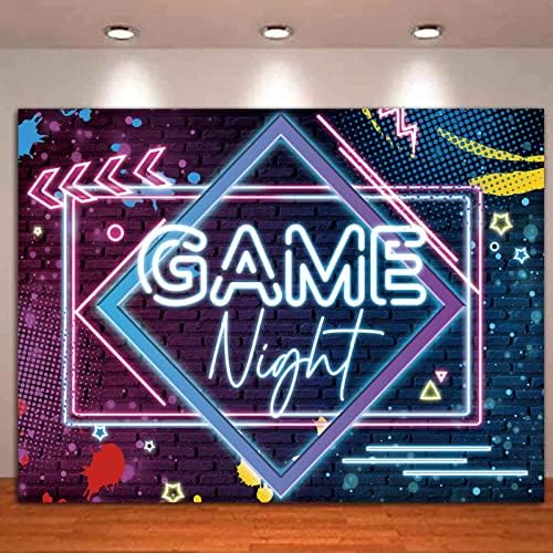 9x6ft igra Noćna tema fotografija pozadine sjajne neonske Pozadine za fotografije za igru na rođendanskoj