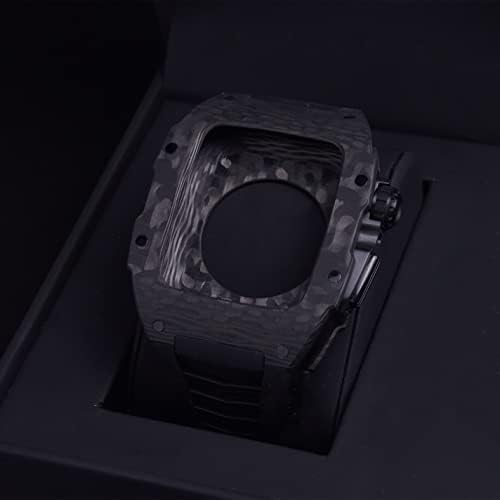 CGKE karbonski fiber Case Sport Mod mod za Apple Watch 7 45 mm Lagani remen za IWatch 6 SE 5 4 Serija 44