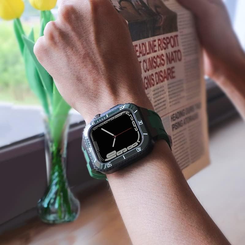 BCMCBV komplet za modifikaciju za Apple Watch Band 45mm 44mm metalna futrola + keramički mod mod poklopac