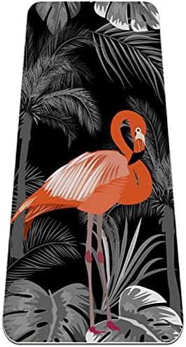 Flamingo Crna Extra debela prostirka za jogu - ekološka neklizajuća Vježba & podloga za fitnes podloga za