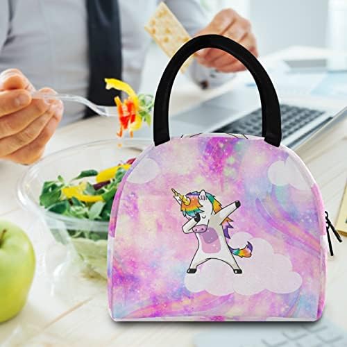 Alaza Pink Unicorn torba za ručak tote izolovane hladnjače torbe za višekratnu upotrebu kutija za ručak
