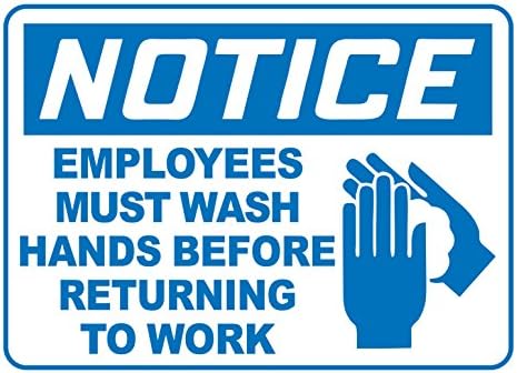 Mob za pranje ruku, zaposleni moraju oprati ruke prije nego što se vrati na posao, znak za pranje ruku,