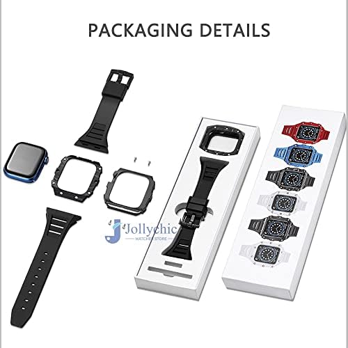 FKIMKF luksuz za Apple Watch Band Case Modication Kit 45mm 44mm 41mm 40mm Carbonska vlakna Keramička futrola