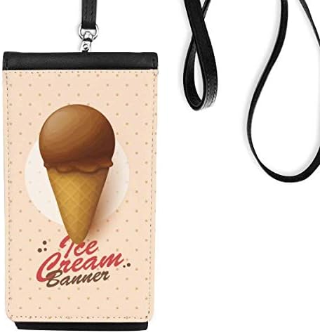 Smeđa čokoladna leda konus telefon novčanik torbica visi mobilna torbica crni džep