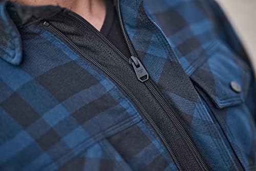 SHIMA RENEGADE MEN 2 motociklistička košulja za muškarce-oklopna karirana bajkerska flanelna jakna sa FiberQL-Aramidnim i rashladnim slojem, CE štitnici za leđa, ramena, laktove, Patentni zatvarač i zatvaranje