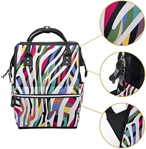 Guerotkr putni ruksak, torba za pelene, ruksak pelena, šareni zebra obrazac ispisa