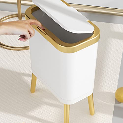 Czdyuf 15L luksuzna Zlatna kanta za smeće za kuhinjsko kupatilo Kreativna Četveronožna Plastična uska kanta