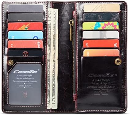 Arlgseln kožni novčanik kućišta mobitela, 12 kartica držač univerzalnih patentnih zatvarača za iPhone 11 Pro max / se, galaxy s20 ultra / bilješka 10 plus / a70