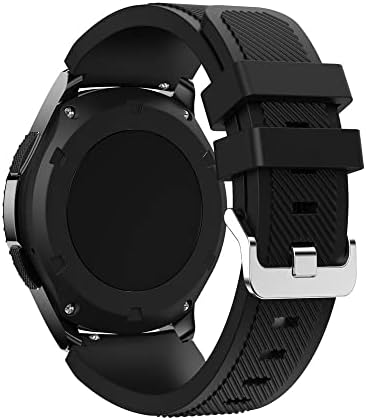 Navor Silicon Band Kompatibilan je sa Samsung Galaxy Watch 3 / Galaxy Watch 46mm / Gear S3 Frontier / S3 Classic / Huawei Watch GT2 Pro / GT 46mm / Ticwatch Pro 3 / S2 / E2 Mekani zamjenski remen [crni]