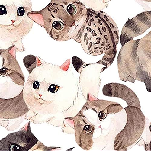 Cartoon Eyed Kittens dizajn štampan na pamučnoj tkanini za prošivanje pored dvorišta