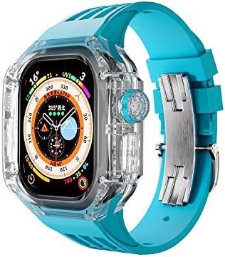 CZKE za Apple Watch Ultra 49 mm prozirni fluororubber luksuzni komplet za modifikaciju CASE & BAND za iWatch seriju 8 mod komplet satova