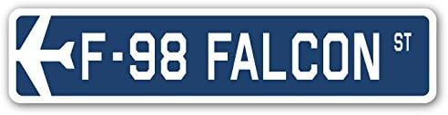 F-98 Falcon Street potpisao sa zrakoplovom Airchin avionom | Indoor / Vanjski | 24 širok plastični znak