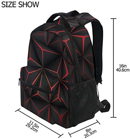 Alaza 3D geometrijski crni poligon crveni futuristički veliki ruksak personalizirani prijenosna iPad tablet