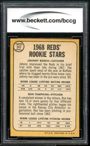 1968 TOPPS 247 Johnny Bench Rookie Card BGS Bccg 9 blizu Mint + - bejzbol pločaste rookie kartice