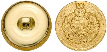 C& C Metalni proizvodi 5346 vijenac Crest Metal dugme, Veličina 33 Ligne, zlato, 36-Pack