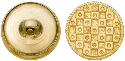 C& C Metalni proizvodi 5147 Fancy Checker Metal dugme, veličina 30 Ligne, zlato, 36-Pack