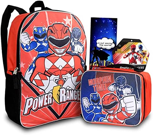 Power Rangers ruksak sa kutijom za ručak za dječake , djevojčice ~ 4 kom paket sa školskom torbom Power