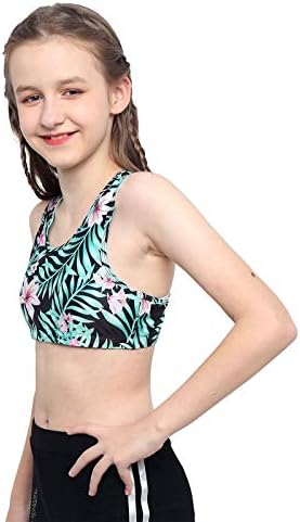 MSEMIS Kids Girls Gimnastics Sports BRA Cami Majica bez rukava natrag od ispisanih usjeva