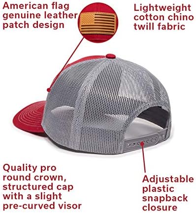 Američka zastava SAD prava koža Patch Mesh Back Trucker šešir-Podesiva Snapback bejzbol kapa za muškarce