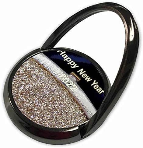 3Droza Slika riječi sretna nova godina sa srebrnom zlatnom sjajnom torbom - telefonske prstenove