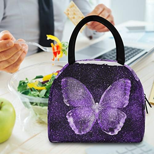 Izolovana torba za ručak za žene-Akvarelni Kosmos leptir velike nepropusne torbe za ručak s naramenicama