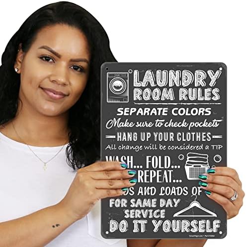 SmartSign velik pravni pravila za pranje rublja, Odvojene boje, provjerite džepove, mijenjaju se vijak metalni