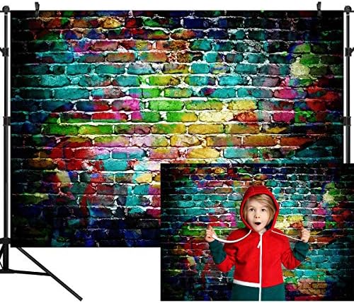 OUYIDA boja zidna pozadina od opeke Grafiti zid od opeke fotografija pozadina 80-ih Hip Hop Disco Rođendanska