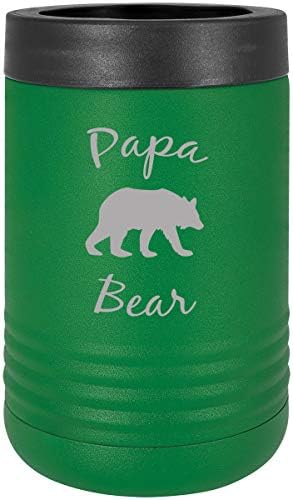Papa medvjed nehrđajući čelik gravirani izolirani držač piva za pivo može hladnjak, crna