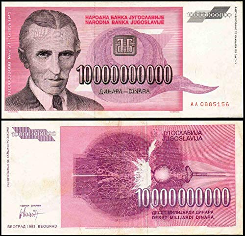 1993 - Jugoslavija - Nikola Tesla 10.000.000.000-10 milijardi Dinara Prodavač Razni razredi